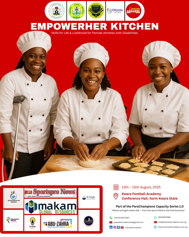 EmpowerHer Kitchen: Transforming the lives of female athletes with disabilities in Kwara state